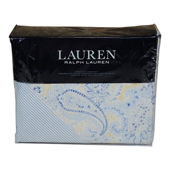 Lauren Ralph Lauren King Duvet Cover Set Cotton 108x96" 2 King Shams Marisa - Picture 11 of 11